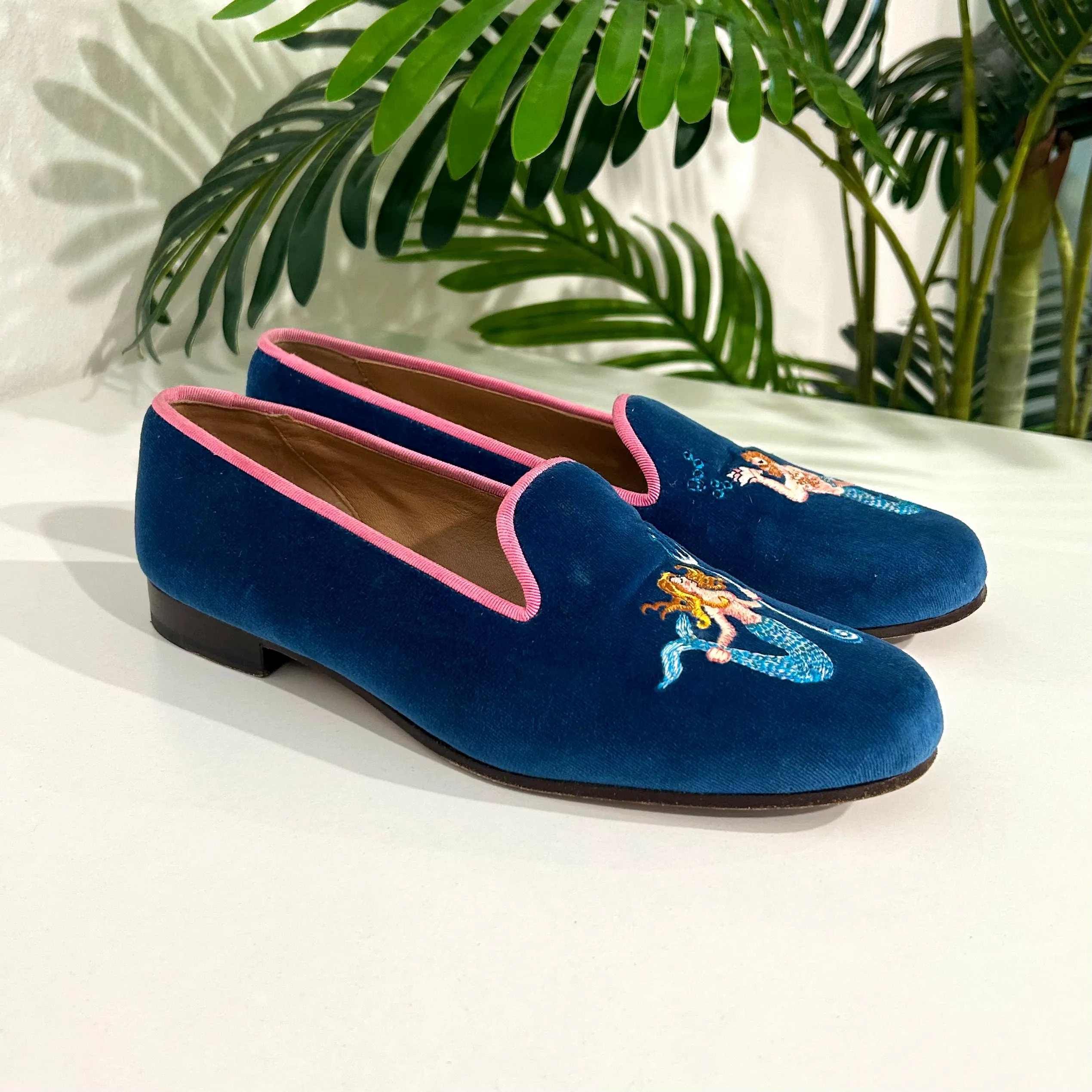 Stubbs & Wootton Mermaid Velvet Loafers