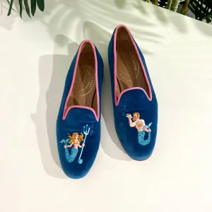 Stubbs & Wootton Mermaid Velvet Loafers