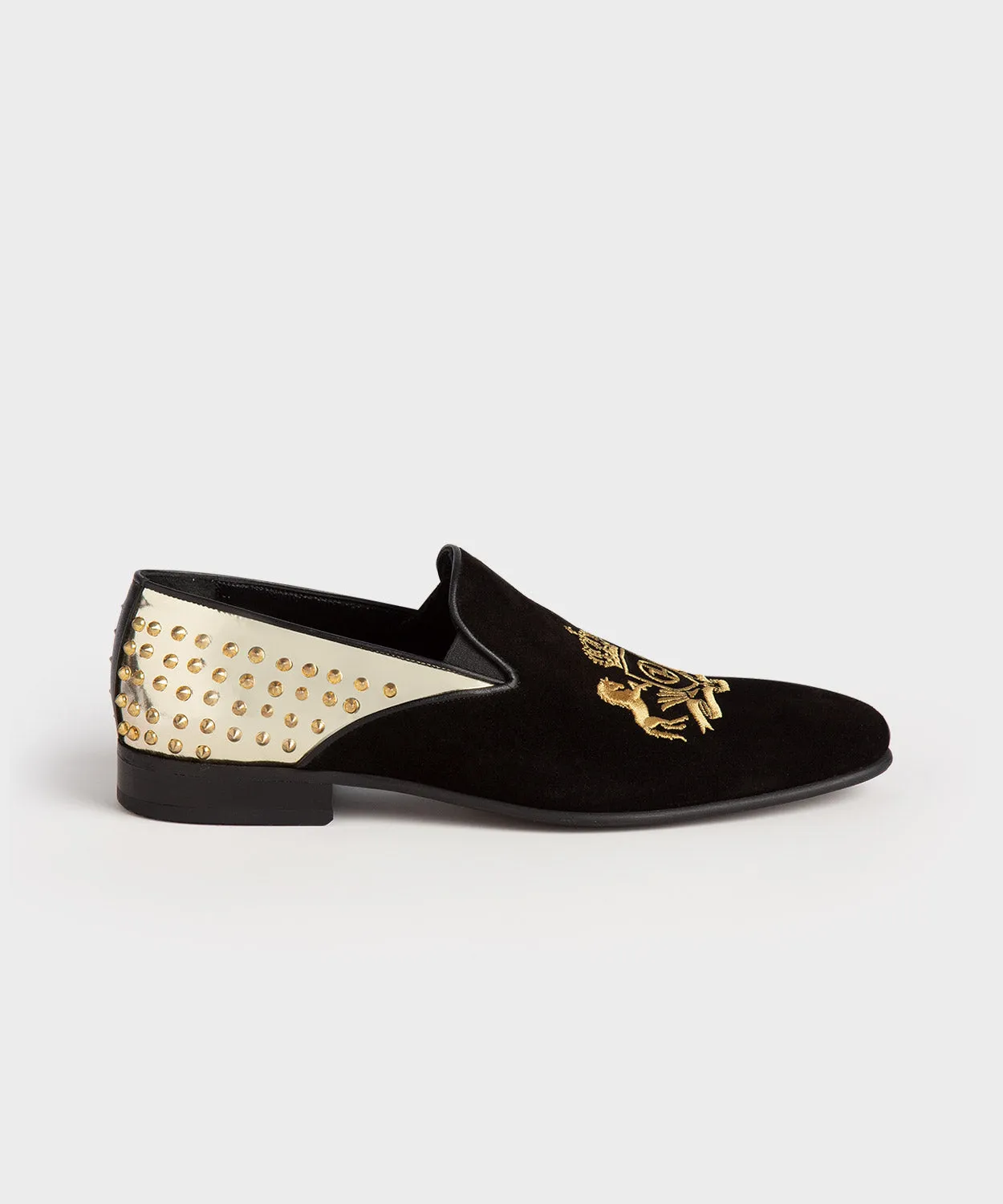 Studded and Embroidered Loafers