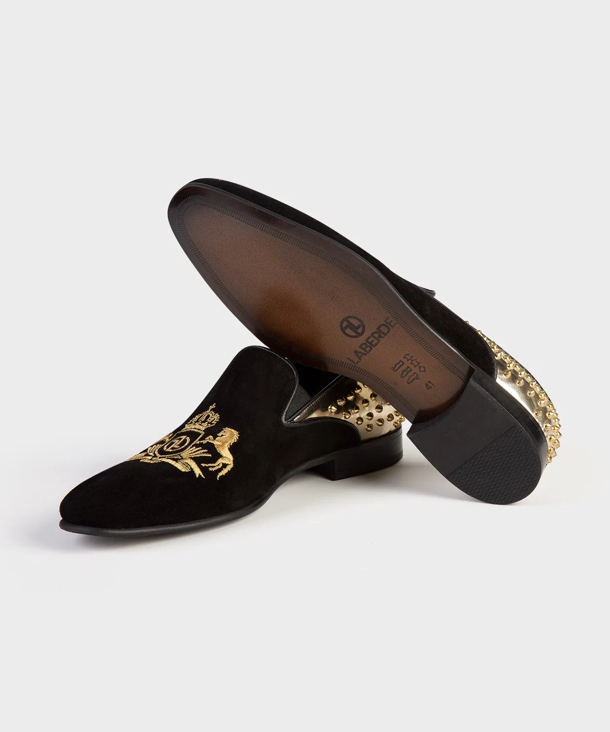 Studded and Embroidered Loafers