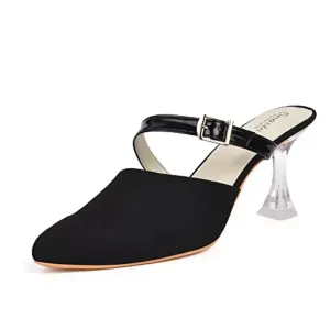 Stylish Black Suede Solid Stilletos For Women