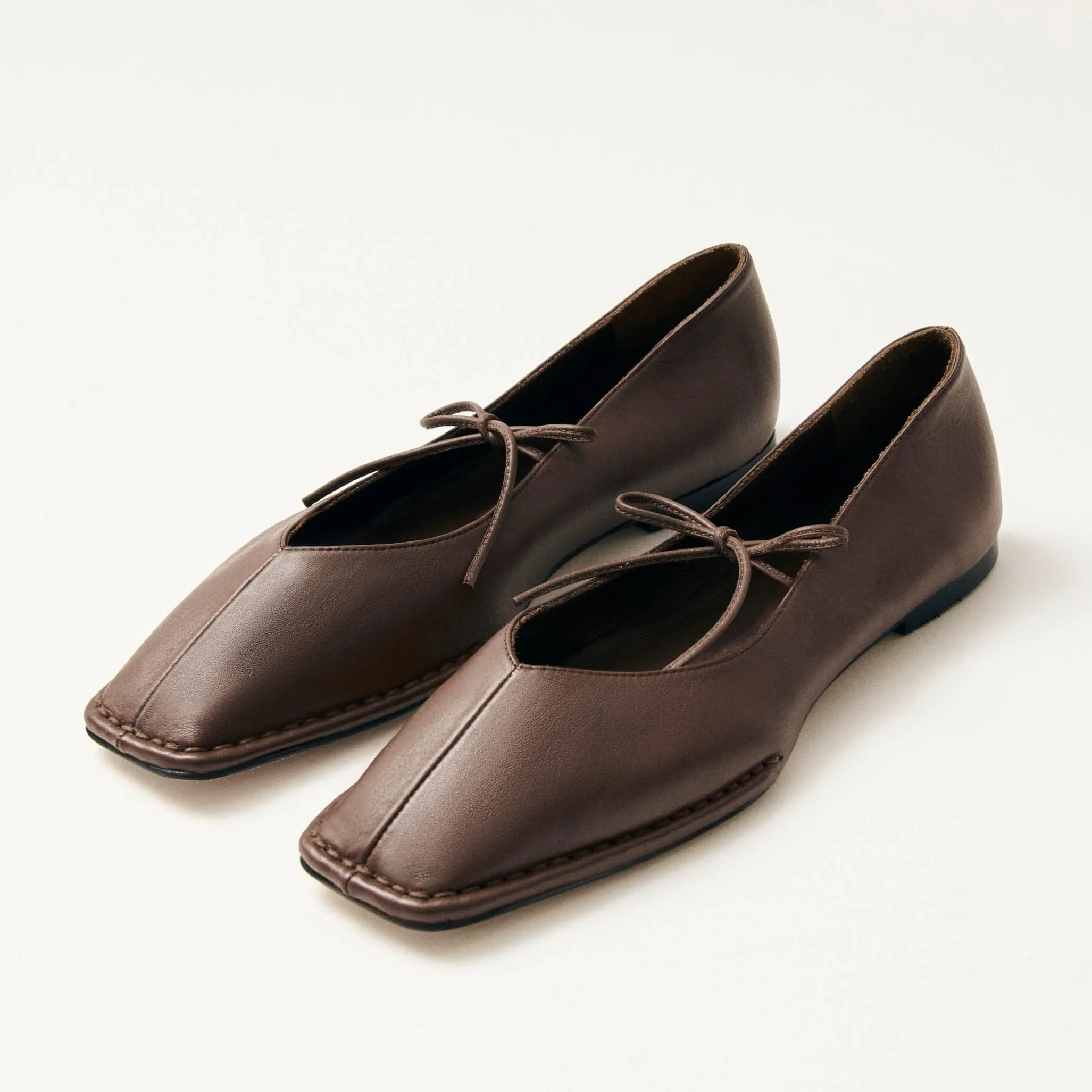 Sway Chestnut Brown Leather Ballet Flats