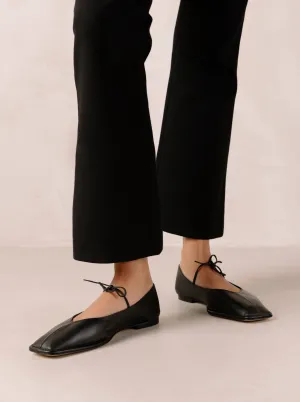 Sway Leather Flats - Black