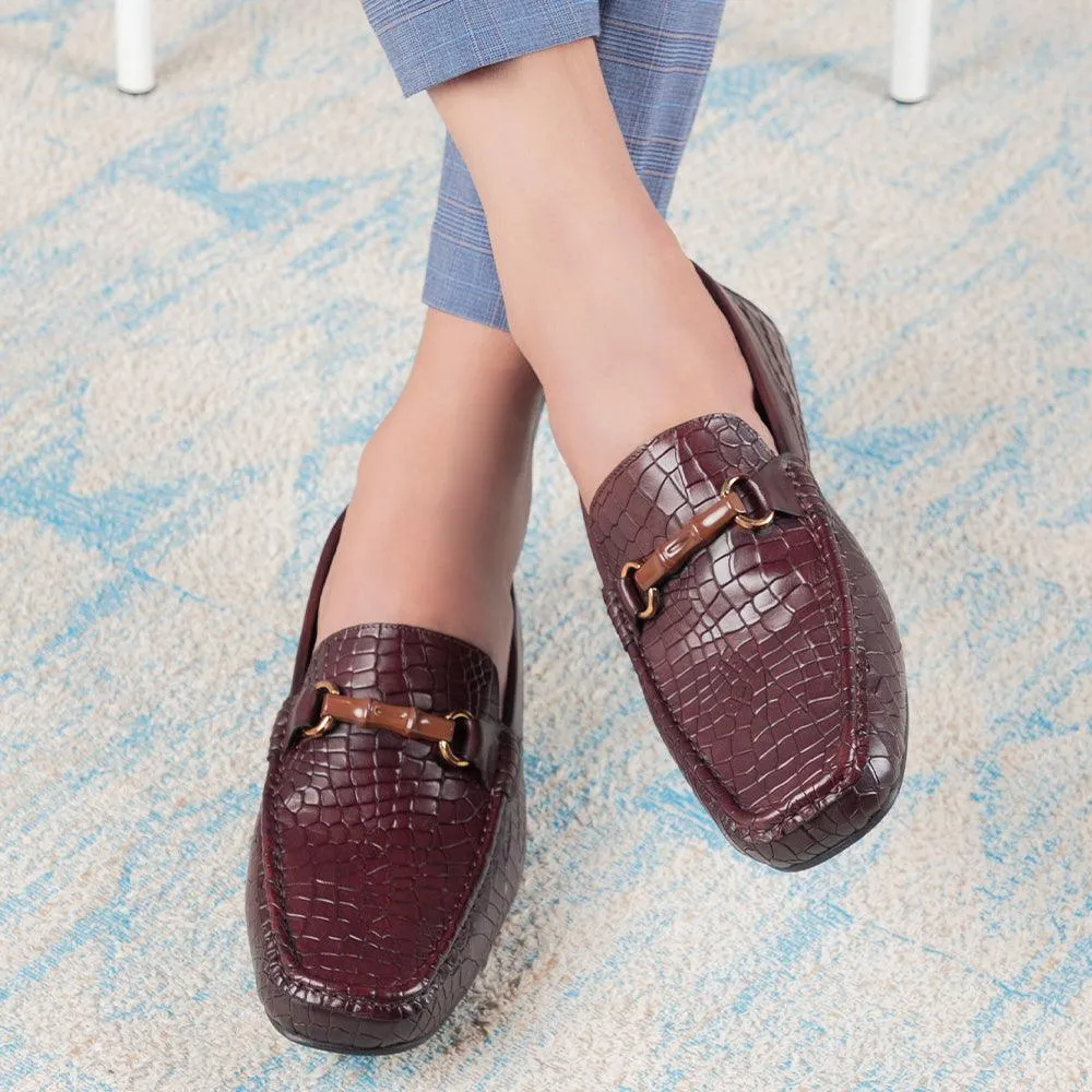 The Croter Brown Men's Textured Leather Loafers Tresmode