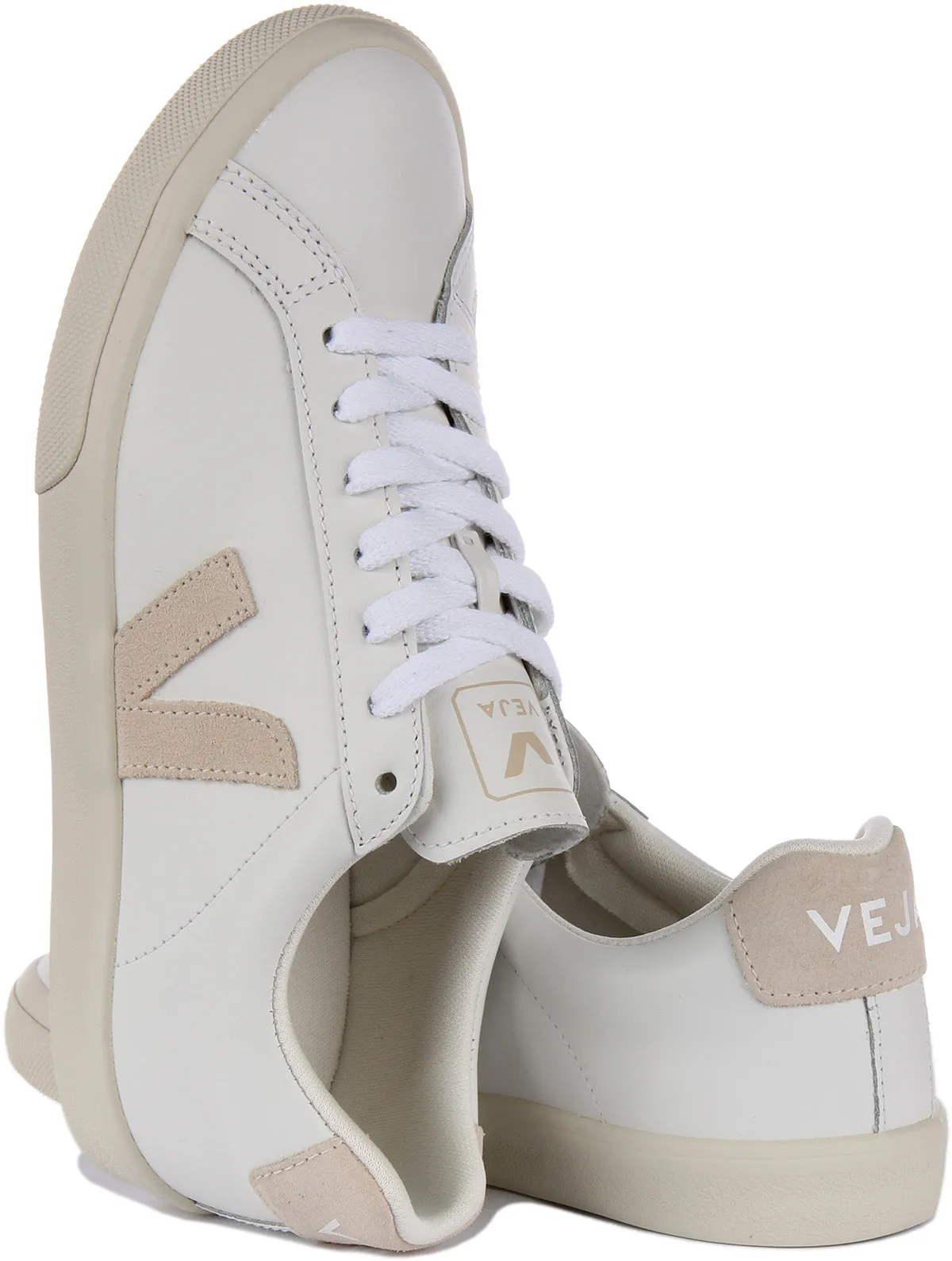 Veja Esplar Logo In White Beige For Women