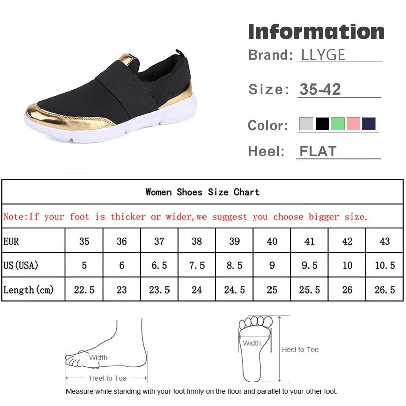 Women Slip On Loafers Casual Comfortable Flats Female  Stretch Shoes