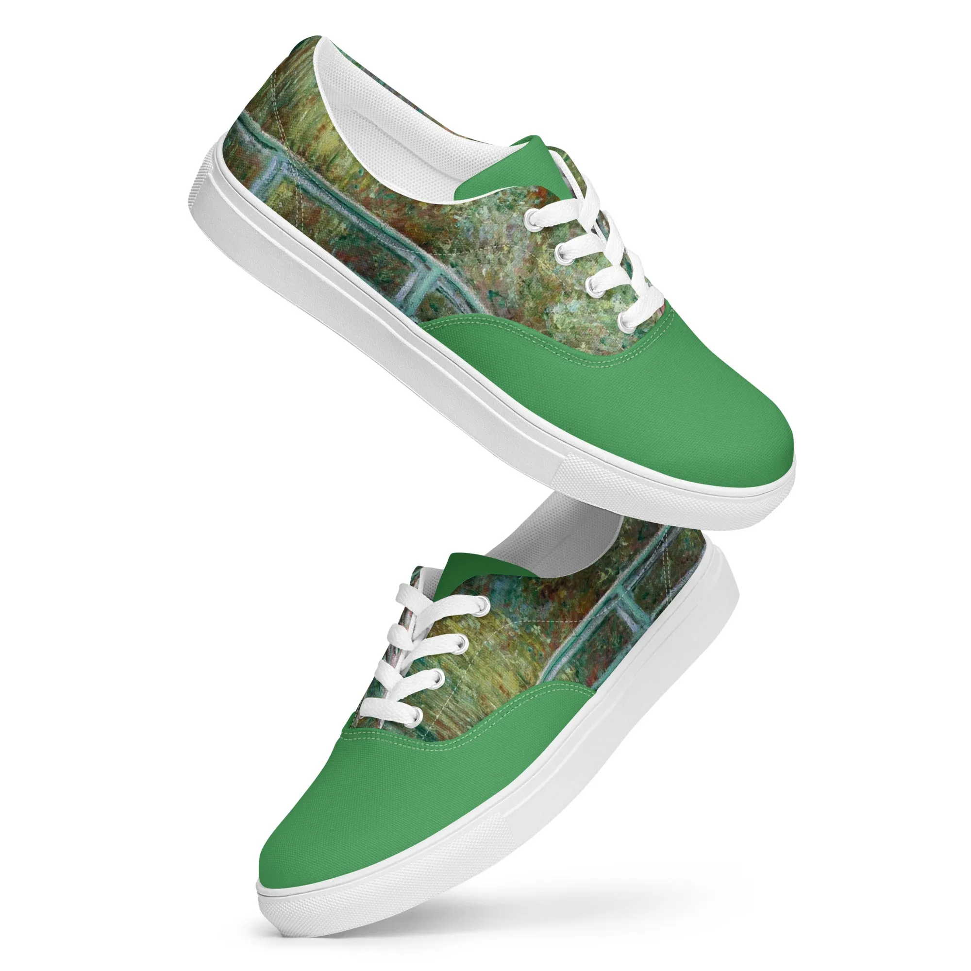 Women's Claude Monet Inspired Water Lilies lace-up canvas shoes