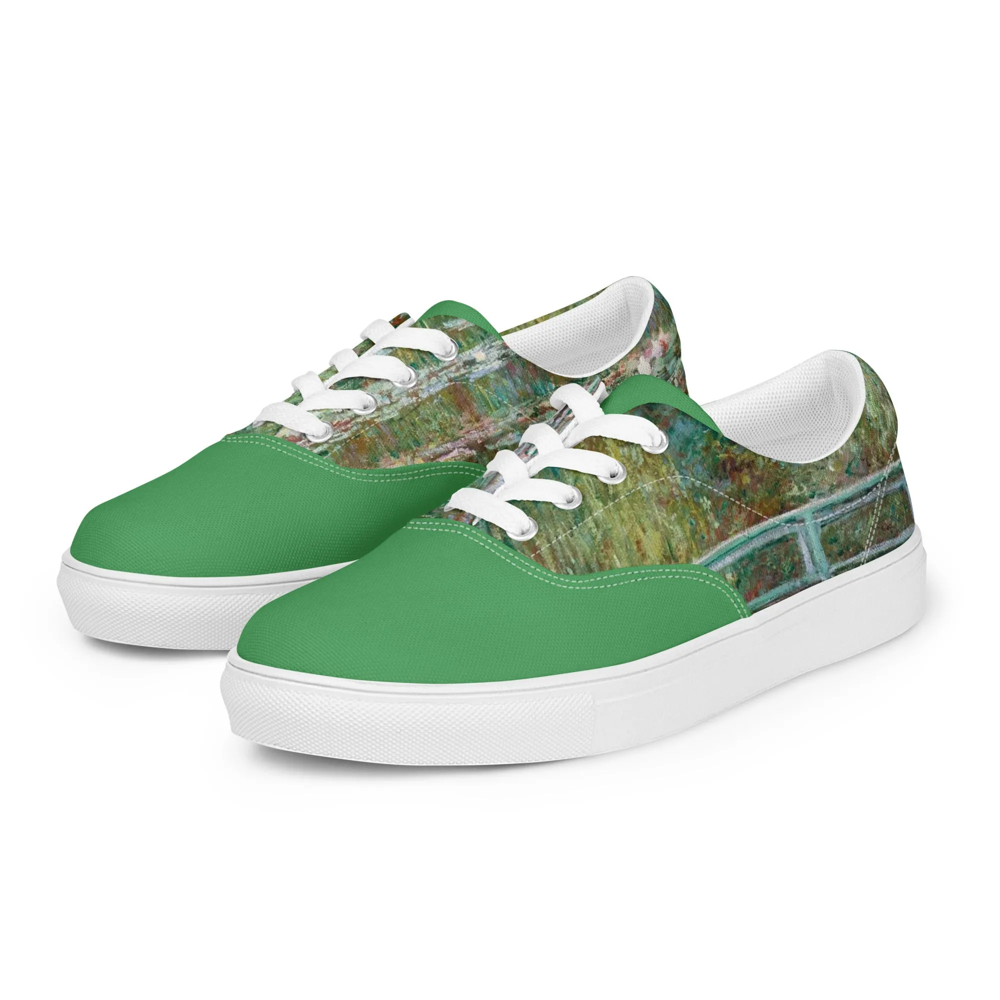 Women's Claude Monet Inspired Water Lilies lace-up canvas shoes