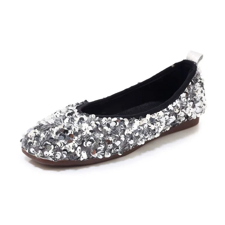 Women's Lightweight Bling Bling Sequins Slip on Flats Shoes