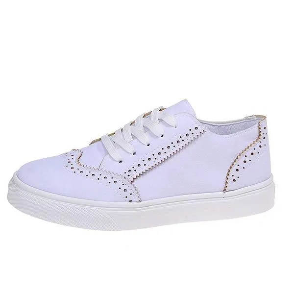 Women's Thick Sole Lace-Up Casual Shoes 12351139C