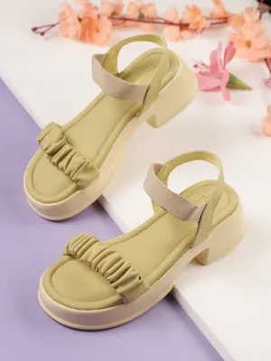 Yellow PU Block Sandals (TC-SM01-YEL)